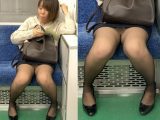 黒ストッキングがエロい！短すぎるスカートを穿いて無防備に座るエロいお姉さん（其の六）