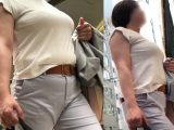 No.336ドンっと迫力のある重量系爆乳のOLさんに密着撮影
