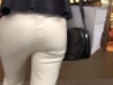 【FHD高画質】ベージュOLのライン付きショッピング
