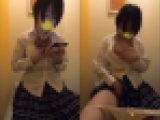 デパートのトイレでこっそりオナニーしちゃうJ〇㉙