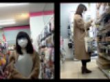 【スマホで逆さ撮り62】100均で買い物中の地味め女子　ロンスカタイツなのにばっちりパンツ盗撮される【素人盗撮】