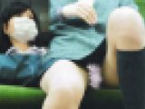 【対面盗撮】疲れきったお股はゆるゆる状態。誘惑されるがまま釘付け制服パンチラ盗撮