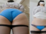 【ワンコイン人妻パンチラ】最後まで恥ずかしいハミ毛に気付かなかった某有名ＩＴ系企業の営業おばさん