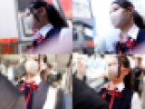 《美人系女子●生》【電車痴漢】★ハーフ女子★ポニーテール★美形★引きしまった美脚★女子●生★中出し★