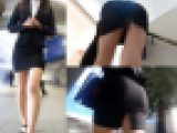 【働くオンナ】☆スリットスカート越しのムチケツ!!