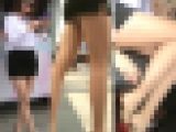 【フルHD】キッチンカーの美人パンストＯＬ パンチラ靴脱ぎ！