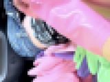 炊事用ビニール手袋でコキコキ