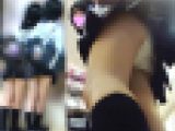 学生軍団の中で一番可愛いミニスカ女子の純白パンチラ動画