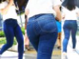 No.746ふりふりとエロ尻がデニムパンツからはち切れそうな肉感あふれる下半身の魅力が止まらないOLさん
