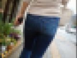 【食べ頃ヒップ】20代細身OLスキニーデニム尻12