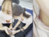 [電車胸チラ]美人JDに粘着撮影したら乳首とパンティーの撮影に成功!!
