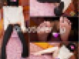 【画像＋動画】１９才元地下アイドルちゃんの蒸れた黒ニーハイ！糸屑付き素足！生パンチラ！エロ下着お尻！