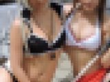 コスプレ2016夏白と黒巨乳谷間おっぱい座り立ち【動画】イベント編 2804