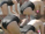 【フルHD】海水浴で突然ワンピの水着を脱いで！飛び出した巨乳