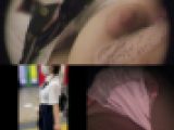 [痴漢×接写]真面目そうな巨乳〇Kがぽろりしながら痴漢されているところを特殊カメラで接写