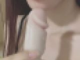 貧困裏アカ女子めぐの自撮りディルドフェラ＆パイズリ自主トレ動画