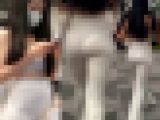 高画質 パンツ透けてます！白ピタパン美人