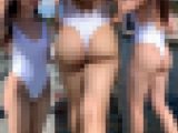 高画質 海水浴場のとんでもないハイレグ９！激しい食い込み美尻