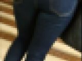 【食べ頃ヒップ】顔をうずめたくなる20代細身濃紺スキニーデニム尻