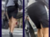 グレージャケット営業系OLのタイスカ階段登りをガッチリ補足！
