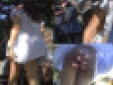 【パンチラ盗撮！】お姉さんのスカートが風で捲れまくり！最高の光景を見放題www！！