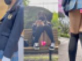 女子校生盗撮日記29 続・青チェックミニマム童顔ツインテ女子校生を野外で盗撮【※声出し有り】