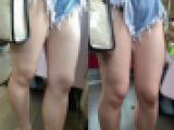 ふっくらもちもちなエロ脚を超ハイレグショーパンで見せつけてる変態JD