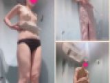 【アパレル店 試着室／隠し撮り】美人客の生着替えを小型カメラでこっそり撮影（mp4）