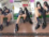 【縦型動画】電車でミニスカ制服2人組をひたすら撮影した環境動画（1）対面座席ローアングル編