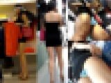 露出度の高いムチムチお姉さんの股下から覗くパンツを盗撮！！