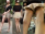 【FHD高画質】キュロからはみ尻したＴバック美人！バレた！？