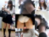 制服女子の透けブラ・パンツ盗撮でめくって生尻もろ出しパンチラ盗撮動画