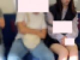 【痴漢】寝てるフリで肘で美尻を触られる美女
