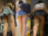【フルHD】4人の街の食い込みＴバック尻パンチラ