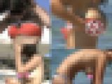 【2本セット】海水浴場で突然ブラを外して SET6 ノーブラ巨乳