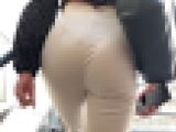 【ムッチリ美脚！】「Tラインとプリ尻を透けさせ出勤する美人OL(1名)」
