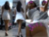 【風チラ＆声かけパンチラ】スカートがひらひらと捲り上がってるお姉さんに声をかけ逆さ撮りしてやったwwwww！！