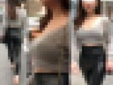 音あり高画質 乳揺れ巨乳美人！肉尻とマンスジも