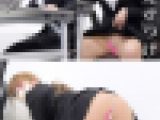 透けTバック大胆見せつけ♡上司の前でパンツ丸出し、おっぱい揉みしだき美乳OL♡