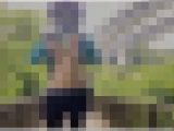 男子トイレや橋の上で胸をモロ出しして乳首オナニー